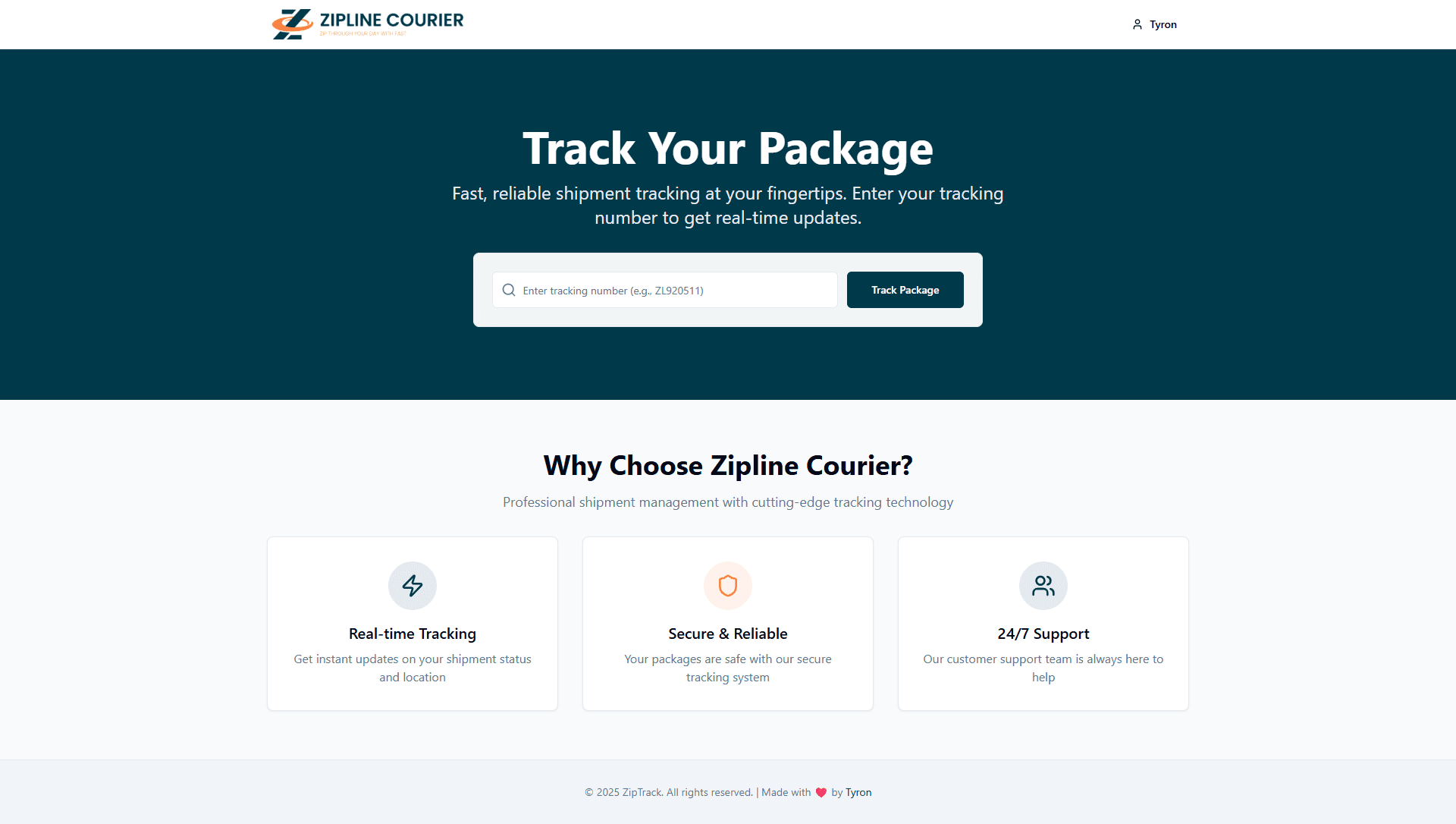ZipLine – Courier Management System made with Lovable AI
